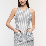 Apron Striped Mini Dress
