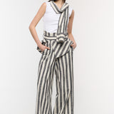 Sleeves Striped Maxi Pants