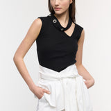 Sleeves White Maxi Pants