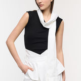 Sleeves White Maxi Pants
