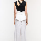Sleeves White Maxi Pants