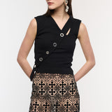 Aztec Lace Midi Skirt