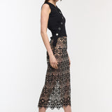 Aztec Lace Midi Skirt