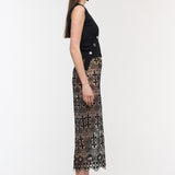 Aztec Lace Midi Skirt