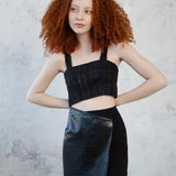 Piton Black Mini Skirt
