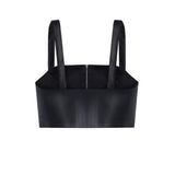 Concrete Leather Bustier Black