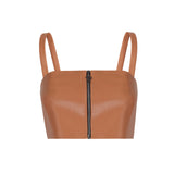 Concrete Leather Bustier Mustard