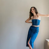 Denim Bustier Indigo