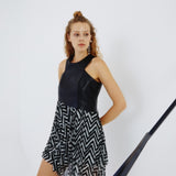 Zigzag Pleat Mini Dress