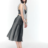 Twirl Pleated Midi Skirt