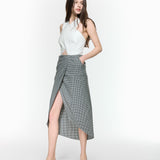 Revolve White/Checked Midi Dress