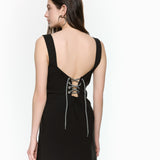 Square Black Mini Dress