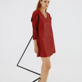 VVV Leather Dress Red